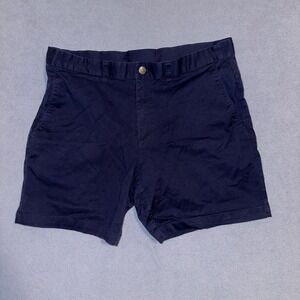 Fabletics The High Side Chino Shorts Mid-Rise Flat Front Deep Navy Mens Size 38